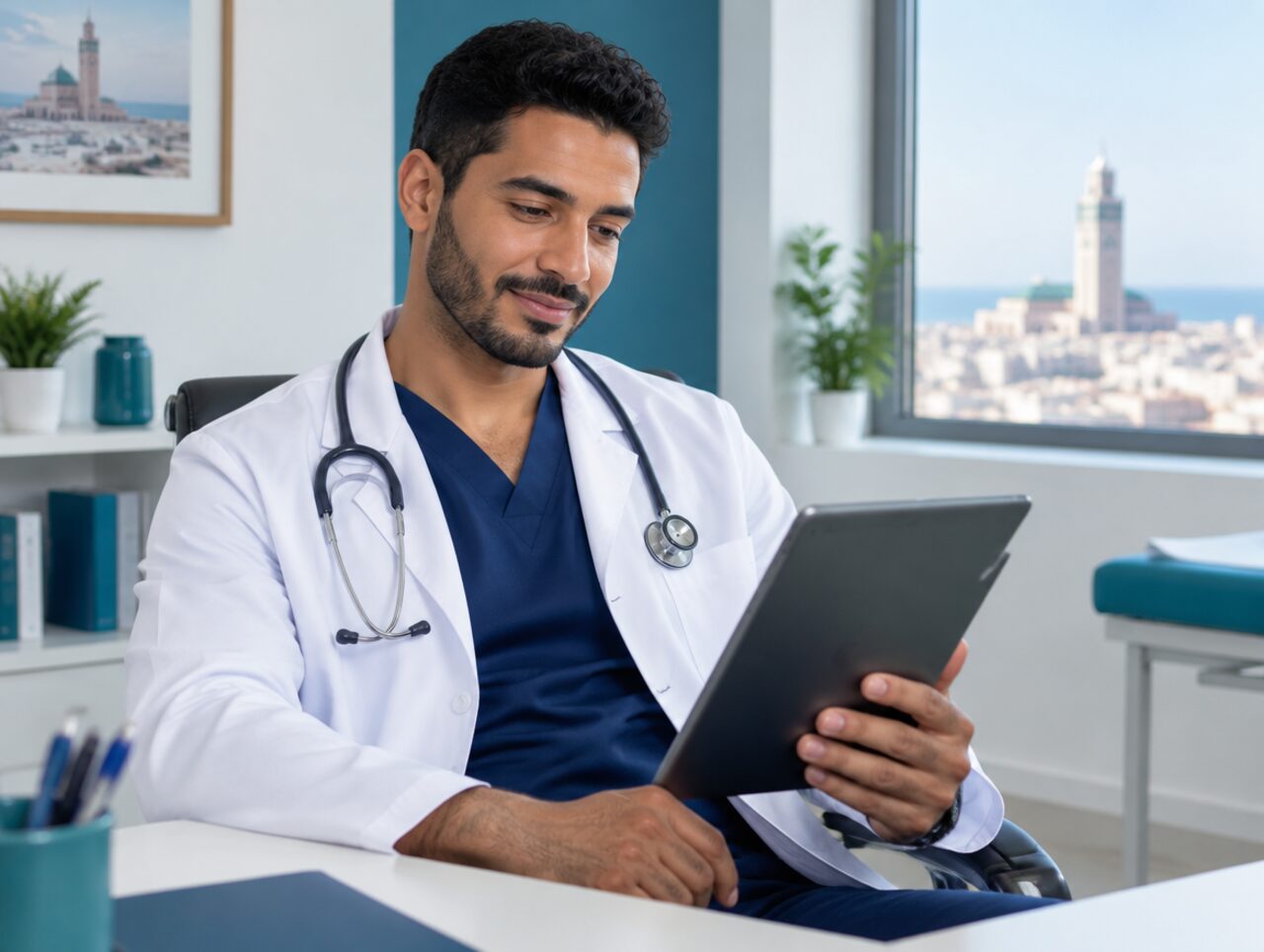 Un médecin consulte le suivi d'un patient sur une tablette
